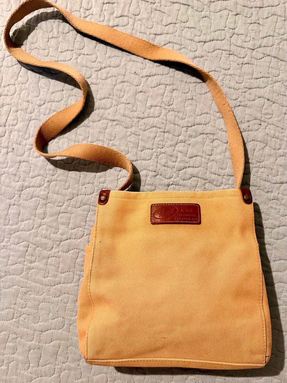 Fossil Canvas Crossbody Bag in Canvas with Leather Trim